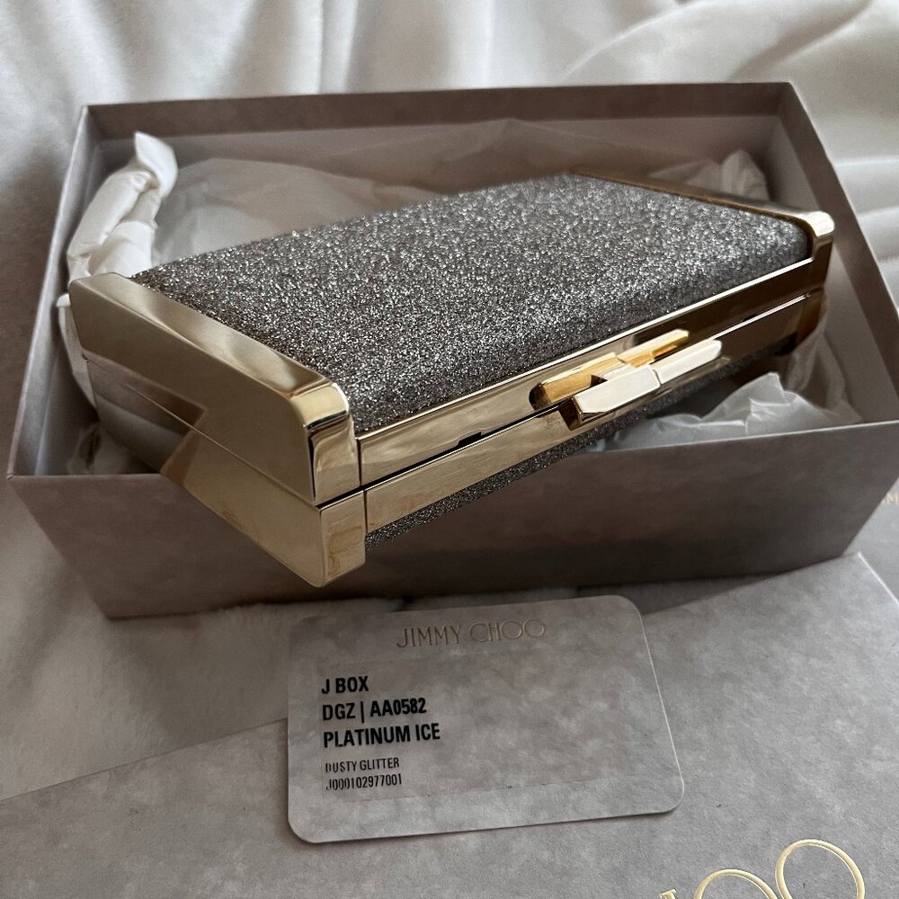 (Authentic, NWOT) Jimmy Choo J Box Clutch - Picture 6 of 7